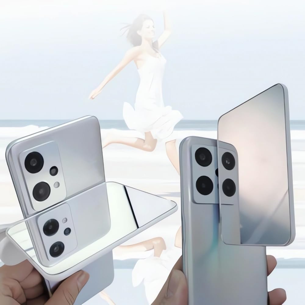 2024 Smartphone Camera Mirror Reflection Clip Kit - New Version: Adjustable Selfie Reflector, Mobile Phone Reflection Clip for All Phones (White+Black)