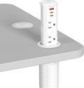 2 Inch Pop Up Outlet for Countertop,Power Grommet 2-inch Desk Wire Hole Insert,20W USB C,2 Outlets,2 USB C/1 USB A,Recessed Outlet,Desk Charging Station (White, 6 FT Cable)