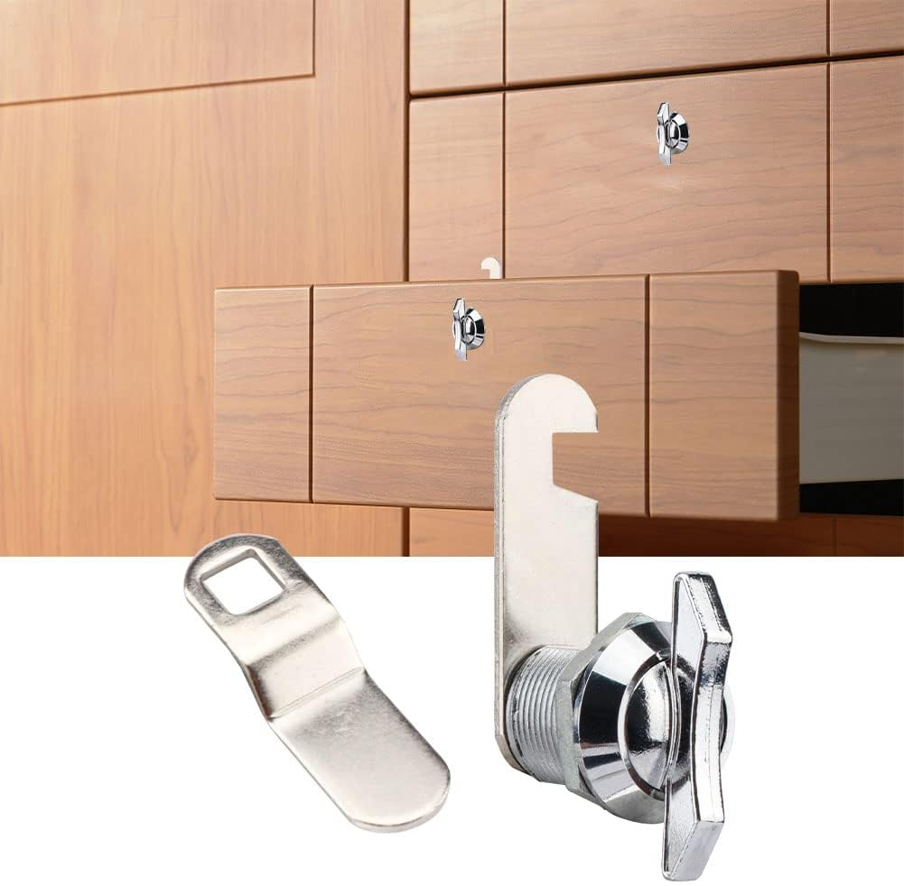 Thumb Operated Offset Cam Lock,Replacement Keyless Compartment Latch, Non-Locking Compartment Lock for RV, Camper, Vehicles, Storage Door Cabinet Mailbox Drawer(Color:L: 19 x 20mm)