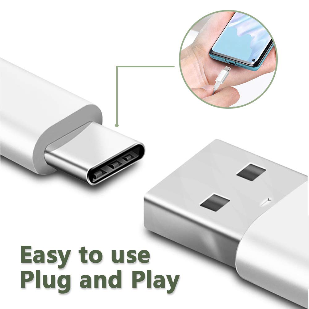 6ft USB-C to USB-A Fast Charger Cable for iPad Pro, Galaxy, MacBook Air, Nintendo Switch, Pixel, LG, Sony, OnePlus