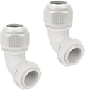 LeMotech M32 Cable Gland, 90 Degree Adjustable 18-25mm Strain Relief, Cord Connectors Nylon Joints with Gaskets, 2 Pcs, Grey