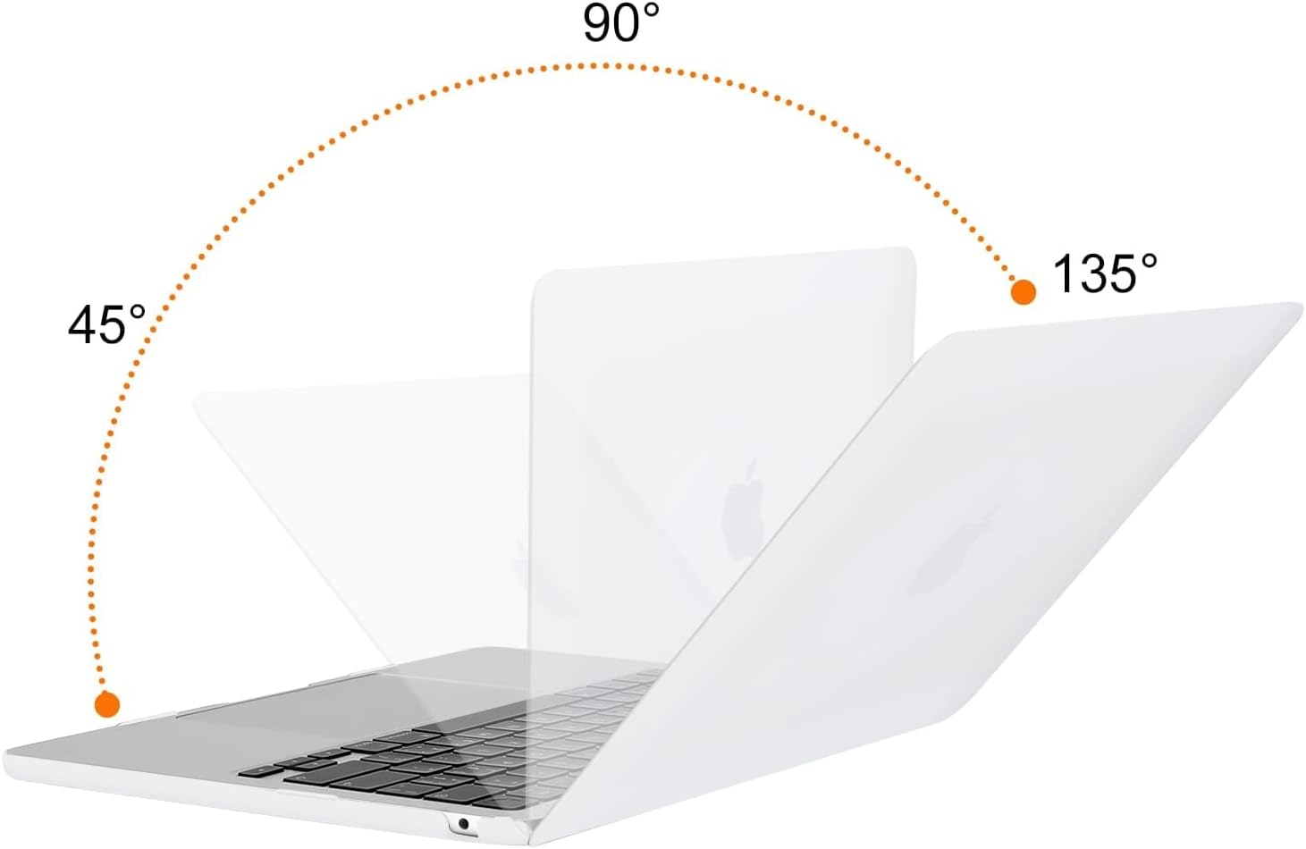 MOSISO Compatible with MacBook Air 13 inch Case 2025 2024 2023 2022 M4 A3240 M3 A3113 M2 A2681, Plastic Hard Shell&Keyboard Cover&Screen Film&Type C for MacBook Air 13.6 inch Case, White