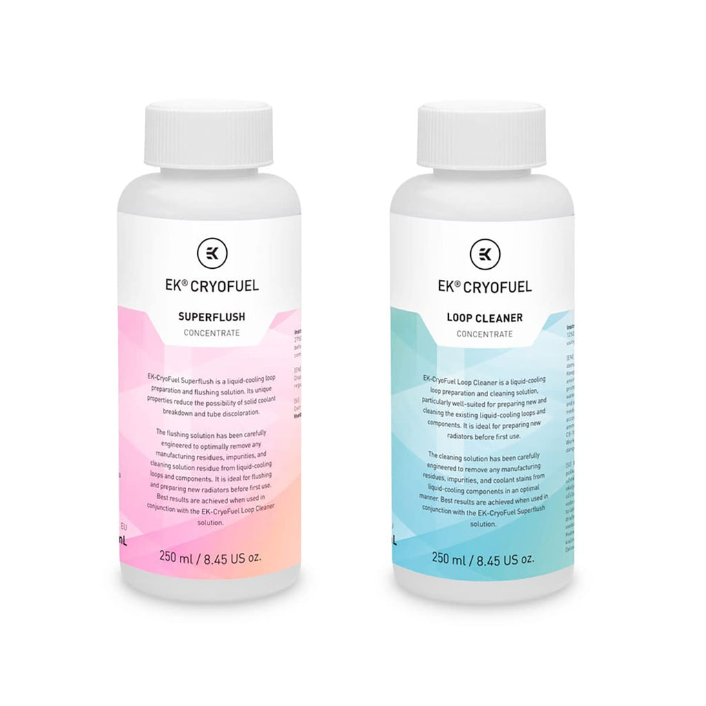EKWB EK-CryoFuel Clear 100ml Concentrate PC Coolant and Loop Cleaner + Superflush Concentrate Bundle