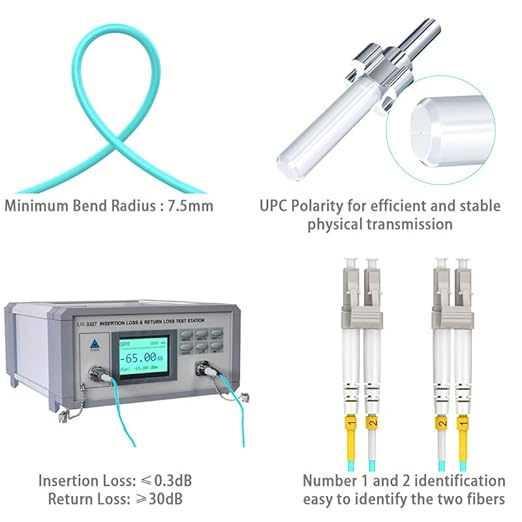 Multimode Fiber LC to LC, 3m OM3 Fiber Patch Cable, Options 7in~500ft, Duplex - Image 5