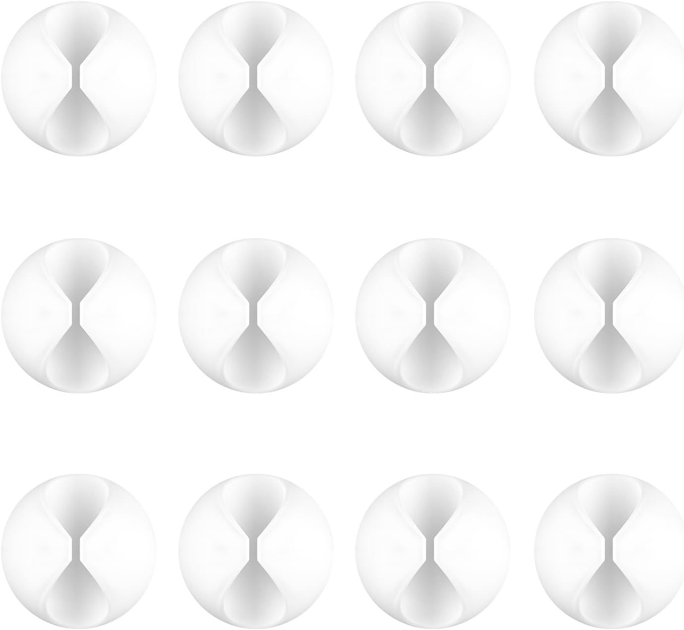 12 Pack Cable Clips, Znben Wire Organizer Holder Adhesive Cord Management Charger Wire Holder Clips for Desk, Home, Office, Car, Cubicle, Nightstand White