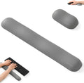 UnivoColors Design-Wave Set of Wrist Rest,Artificial Sheepskin+Memory Foam+Ergonomic+Anti-Slip Gel, Resilience Support During Work and Gaming,Keyboard Accessory,Grey