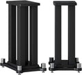 A Pair of Universal Speaker Stands, Heavy Duty Speaker Stands Holds Bookshelf Speaker Satellite Speaker Large Speaker, Vibration-Absorbing MDF Design, Holds 88lbs Speaker (Black, 70cm/27.5in)
