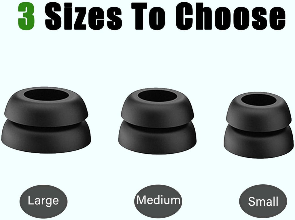 Double Flange Ear Tips for Beats Studio Buds Replacement Earbuds Tips for Beats Studio Buds+/Fit Pro/Solo Buds Earbuds Fit Beats Earbuds, 6 Pairs LMS Black