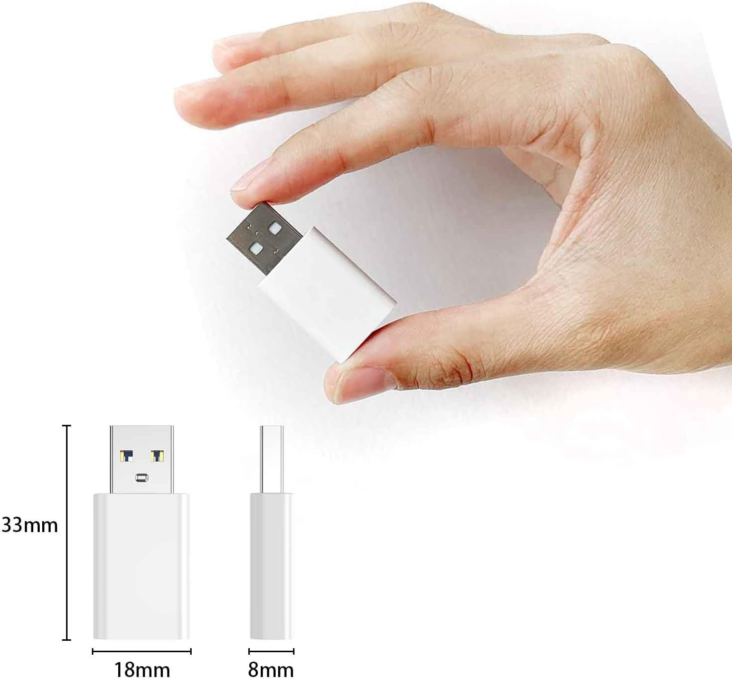 OTG Adapter【4-Pack】 USB-C Female to USB-A Male Adapter USB to USB C Adapter,Compatible with iPhone 16 15 14 13 12, Car, Apple MagSafe Watch Mini Wall Plug,iPad,Galaxy,Pixel 7 6 5,CarPlay etc