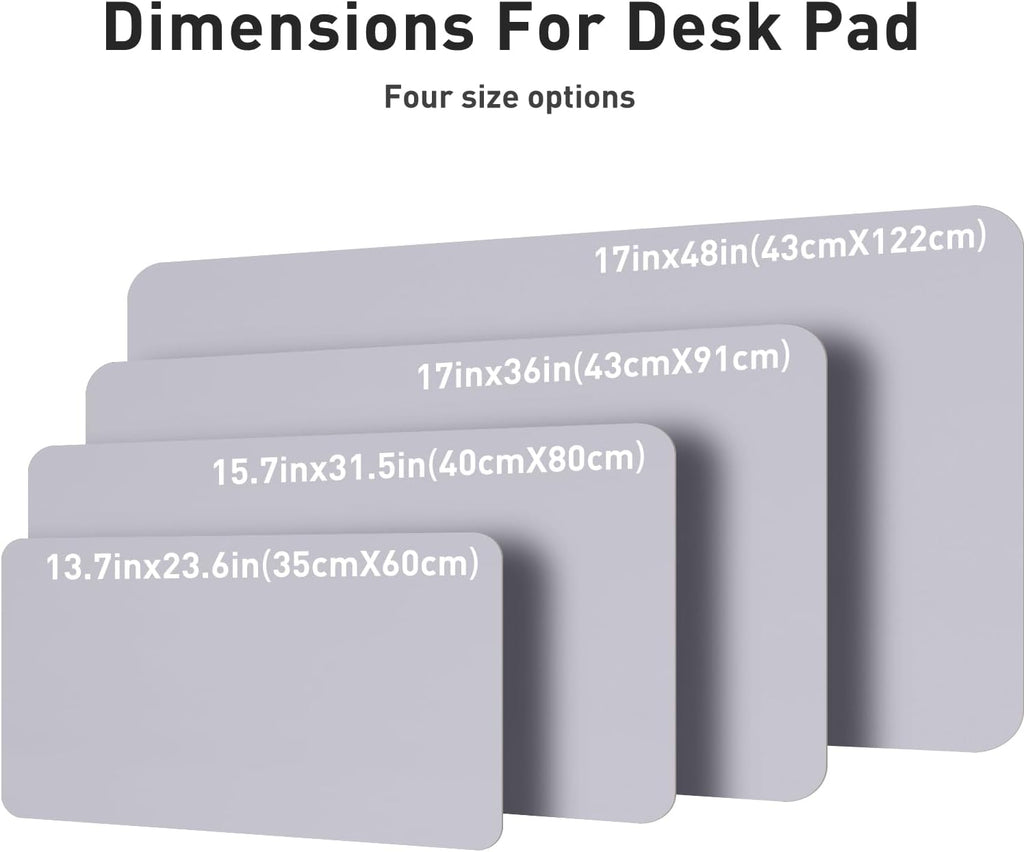 Aothia Large PU Leather Desk Pad Protector - Non-Slip Mouse Pad & Writing Mat for Office/Home, Waterproof, Easy to Clean (23.6" x 13.7", Smoky Lavender)