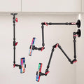 Adjustable Mobile Phone Holder for Desk, Wall Mount and Ceiling Mount Bracket for Phone and Other Smartphones (Metal Base+82cm arms+Phone Clip)