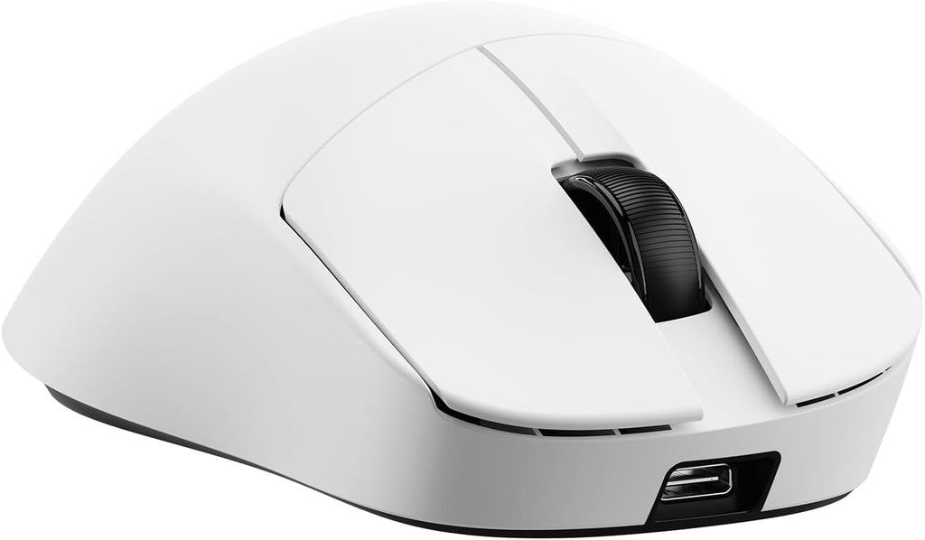 AJ179PRO PAW3395 26000 DPI Gaming Mouse, 8000Hz Polling Rate, 58g Ultra-Light, Tri-Mode (2.4G/Wired/Bluetooth 5.2), Magnetic RGB Charging Dock, Ergonomic Right-Hand Design, White