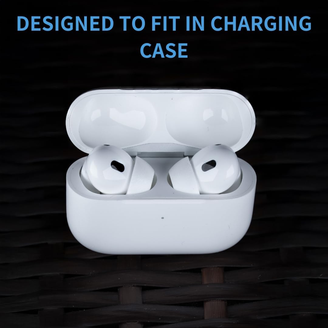 Comply TrueGrip MAX | Premium Memory Foam Replacement Earbud Tips for Apple AirPods Pro 1 & 2 | Long Lasting Comfort, Extreme Durability, Secure Fit, Superior Noise Isolation| White (Medium) (3 Pairs)