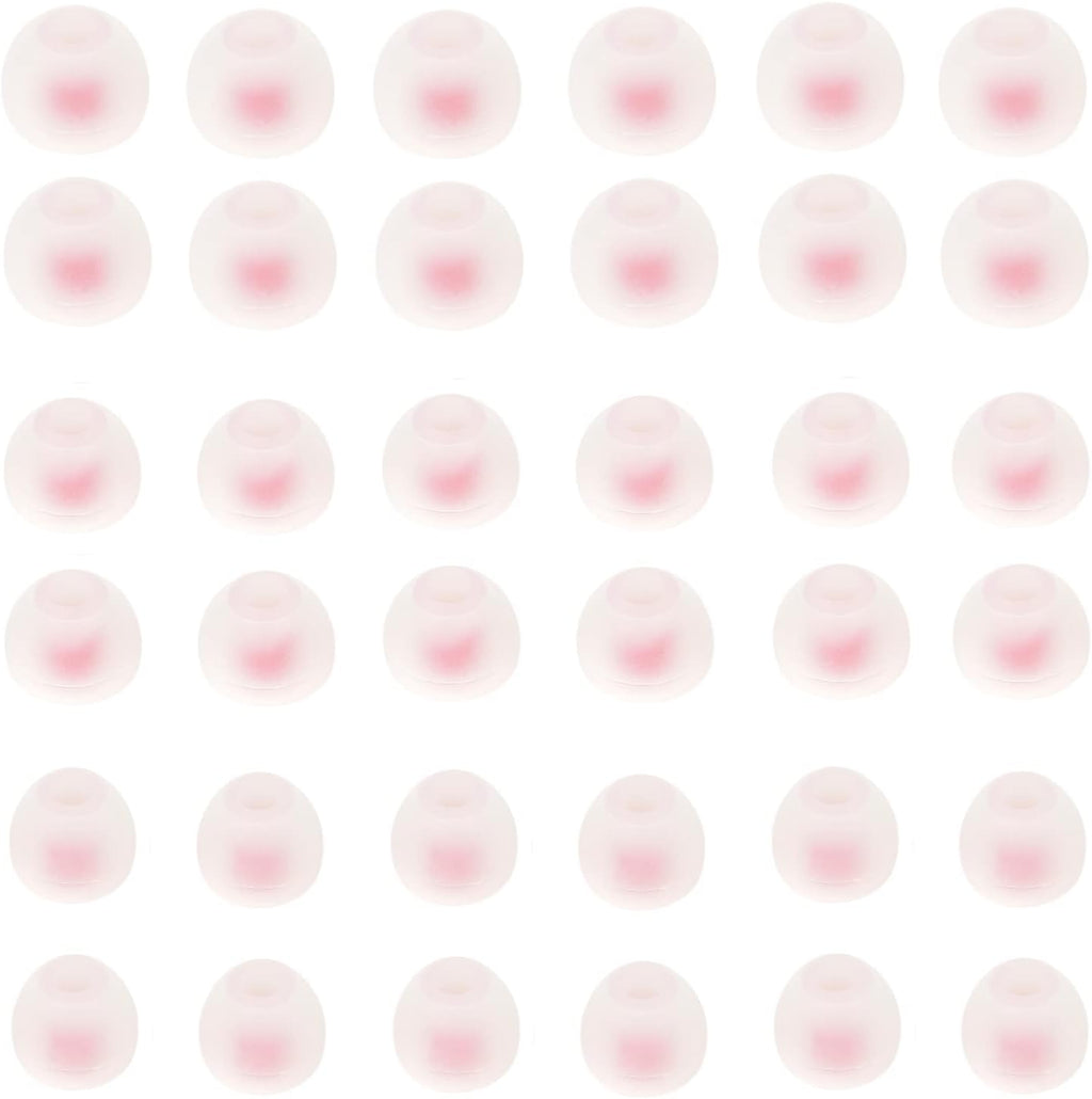 Silicone Earbud Tips - Soft & Comfortable Earphone Cushions, 18 Pairs (S/M/L) - White & Red, Fits 3.8mm-5.5mm Inner Hole, Compatible with Most in-Ear Headphones