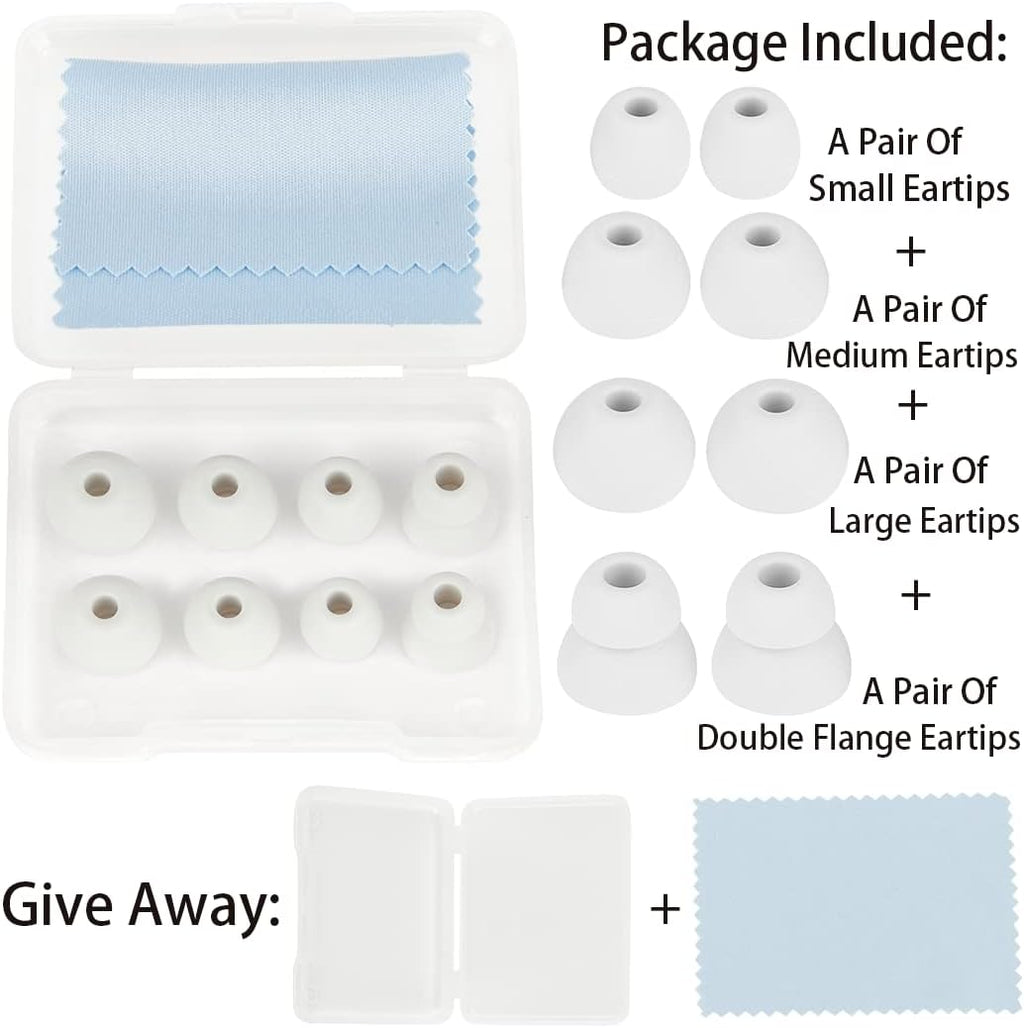 Earbud Tips Replacement Earbud Tips Earbud Replacement Tips Headphones Replacement Ear Pads Ear Tips for Earbuds Compatible with Powerbeats Pro Beats Wireless Earphone Headphones 4 Pairs (Light Grey)