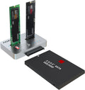 AOKO M.2 NVMe to M.2 SATA and 2.5”/3.5” SSD/HDD Clone Docking Station, USB-C 10Gbps Hard Drive Reader & Two-Way Offline Cloning Dock for M.2 SATA NVMe SSD +2.5/3.5 SATA Hard Drive Duplicator