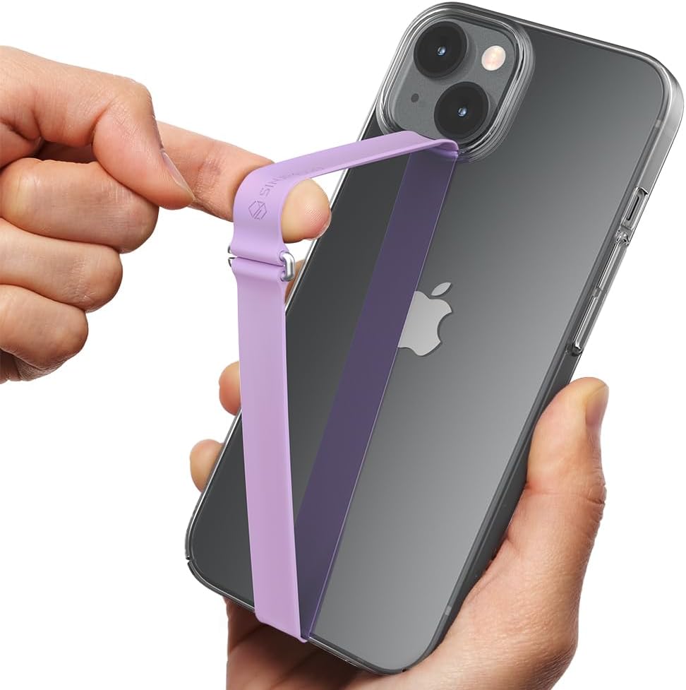 C-Shaped Clip Finger Phone Grip, Sinjimoru Silicone Cell Phone Strap for Phone Case with Clip as Phone Loop Holder for iPhone Case & Samsung Phone. Sinji Loop Clip Lavender 230