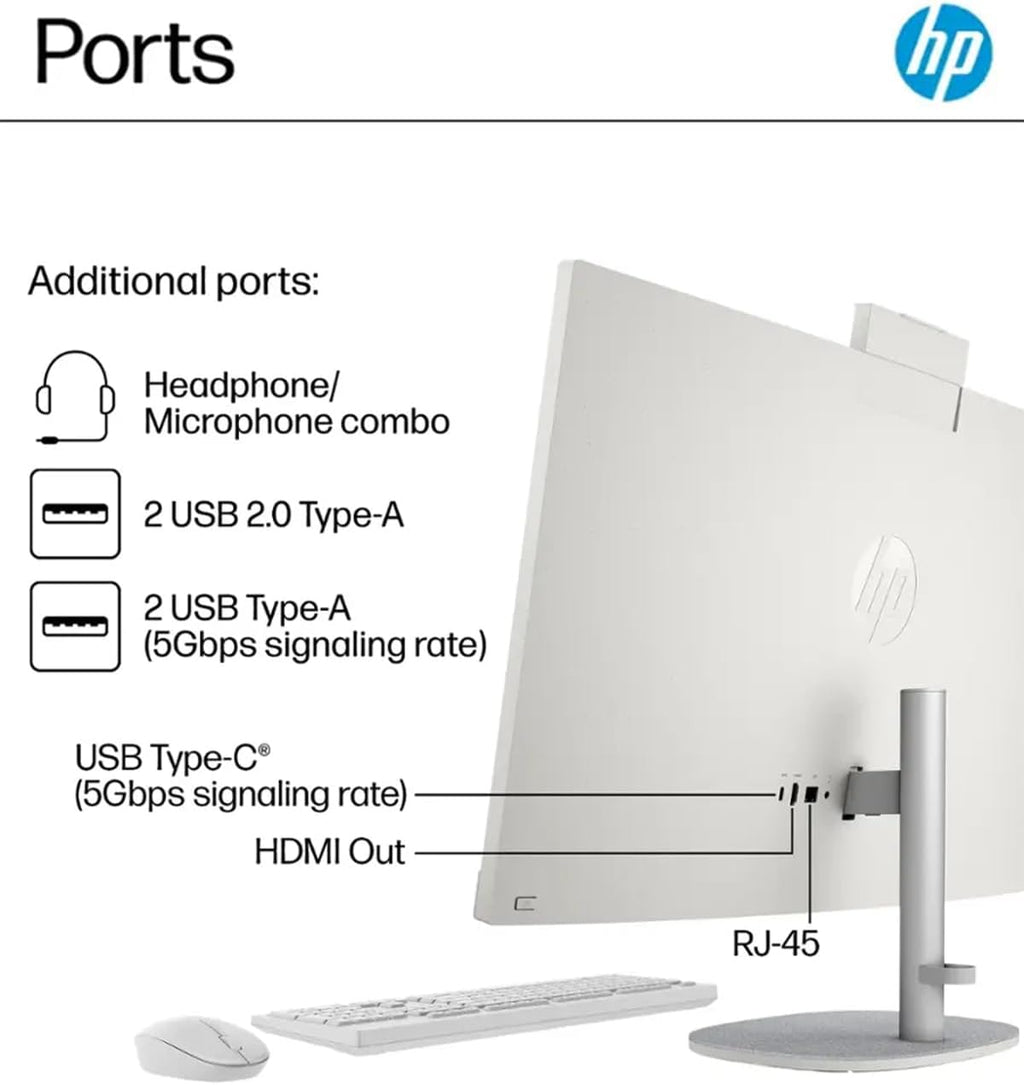 HP All-in-One Desktop - 27'' FHD Touchscreen Computer, Windows 11 Pro, Intel 12-core Ultra 7 155U(Beats i7-1355U), Wi-Fi 6, Bluetooth, Adjustable Height, Anti-Glare (64GB RAM | 2TB SSD)