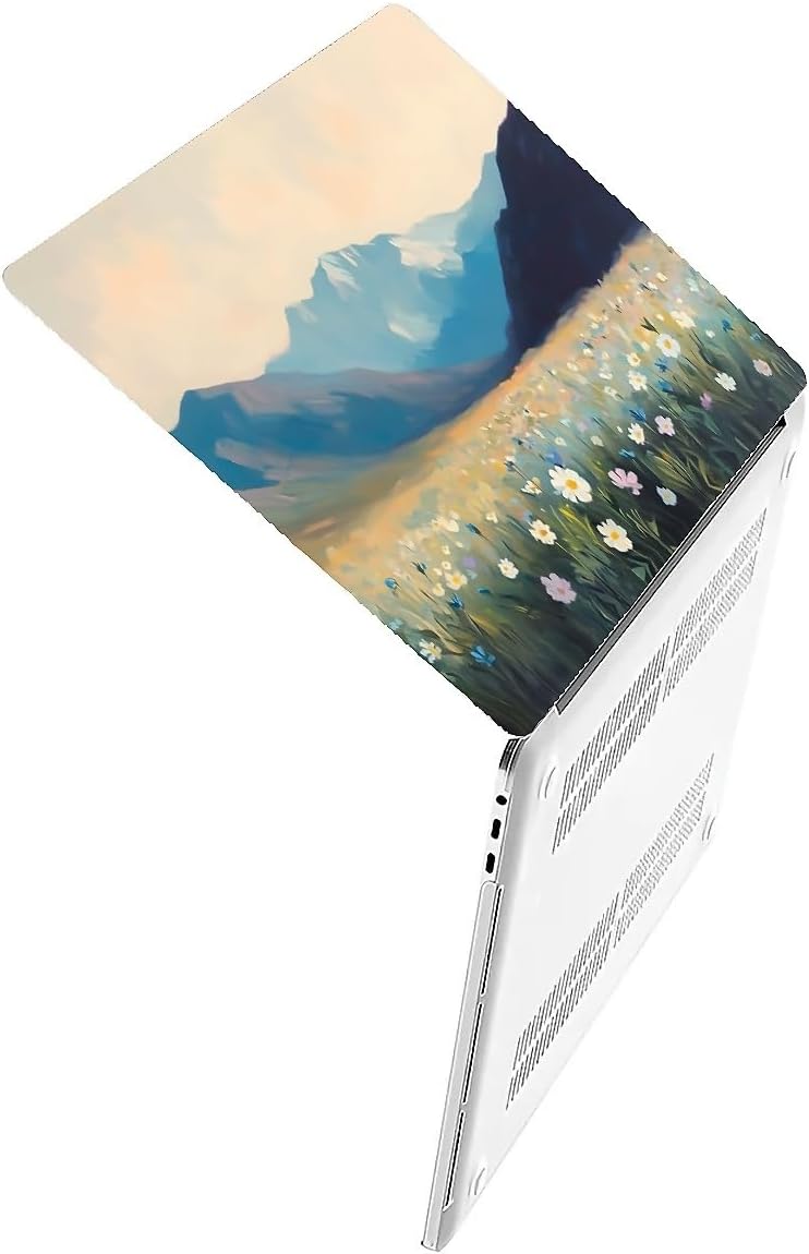 Compatible with MacBook Air 13.3 13.6 Inch Case 2022 2021 2020 2019 Plastic Hard Shell Case Cover,13.3 Air (A1932/A2179/A2337), Wildflowers and Mountains