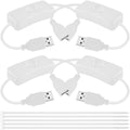 4PCS USB Power Switch Cable USB 2.0 A Male to Female Extension Cord On/Off Adapter with Inline Rocker Switch with Cable Ties for Driving Recorder Small Desk Lamp LED Strip (White)