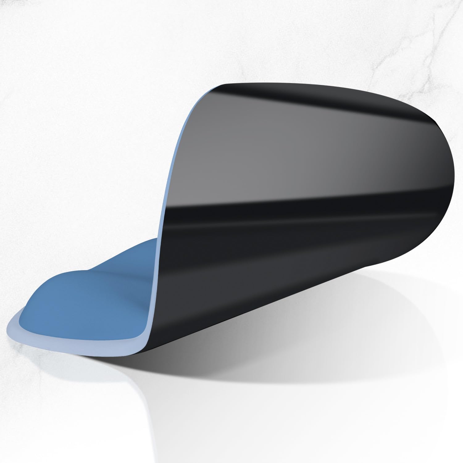 ITNRSIIET Ergonomic Mouse Pad with Wider Memory Foam Wrist Rest +17%, Curved Cushion Reduces Pressure 20%, Pain Relief, Non-Slip, Smooth, Cute Color Desk Accessory, 9.85 x 9 inch, Gradient Blue Ombre
