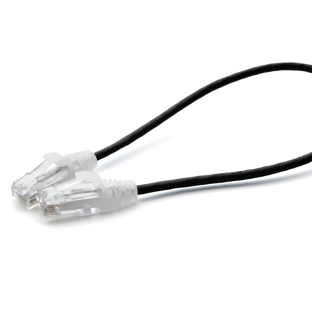 TRUECABLE Cat6 Component Rated Patch Cable, Unshielded (U/UTP), 1ft, Black, 28AWG Solid Copper, Snagless 10G High-Speed Ethernet Cable, PoE++ 4PPoE 100W, UL Listed, RoHS-3, 1 Pack