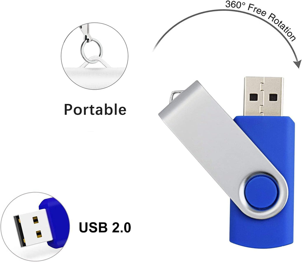 USB for Windows 10 Install Recover Repair Restore Boot USB Flash Drive, 32&64 Bit Systems Home&Professional, Antivirus Protection&Drivers Software, Fix PC, Laptop and Desktop, 16 GB USB - Blue