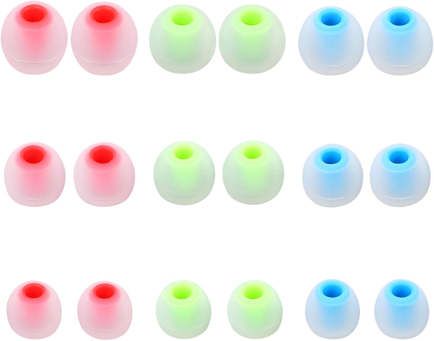 Silicone Replacement Earbud Tips Earbud Covers Ear Tips Fit for in-Ear Headphones (Inner Hole 3.8mm -5.1mm) Earbud Replacement Tips 9 Pairs