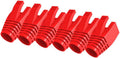 50 Pcs Cat7 Cat7A Cat8 Strain Relief Boot, RJ45 Plug Connector Cover Modular Network Plug Connector Cap Cable Connector Boots, Red