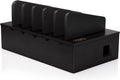 Prosumer's Choice Natural Bamboo Device Charging Station for Multiple Devices | Desk Dock Organizer for Cell Phone, Tablet, Apple iPhone, iPad | with Removable Dividers - Black