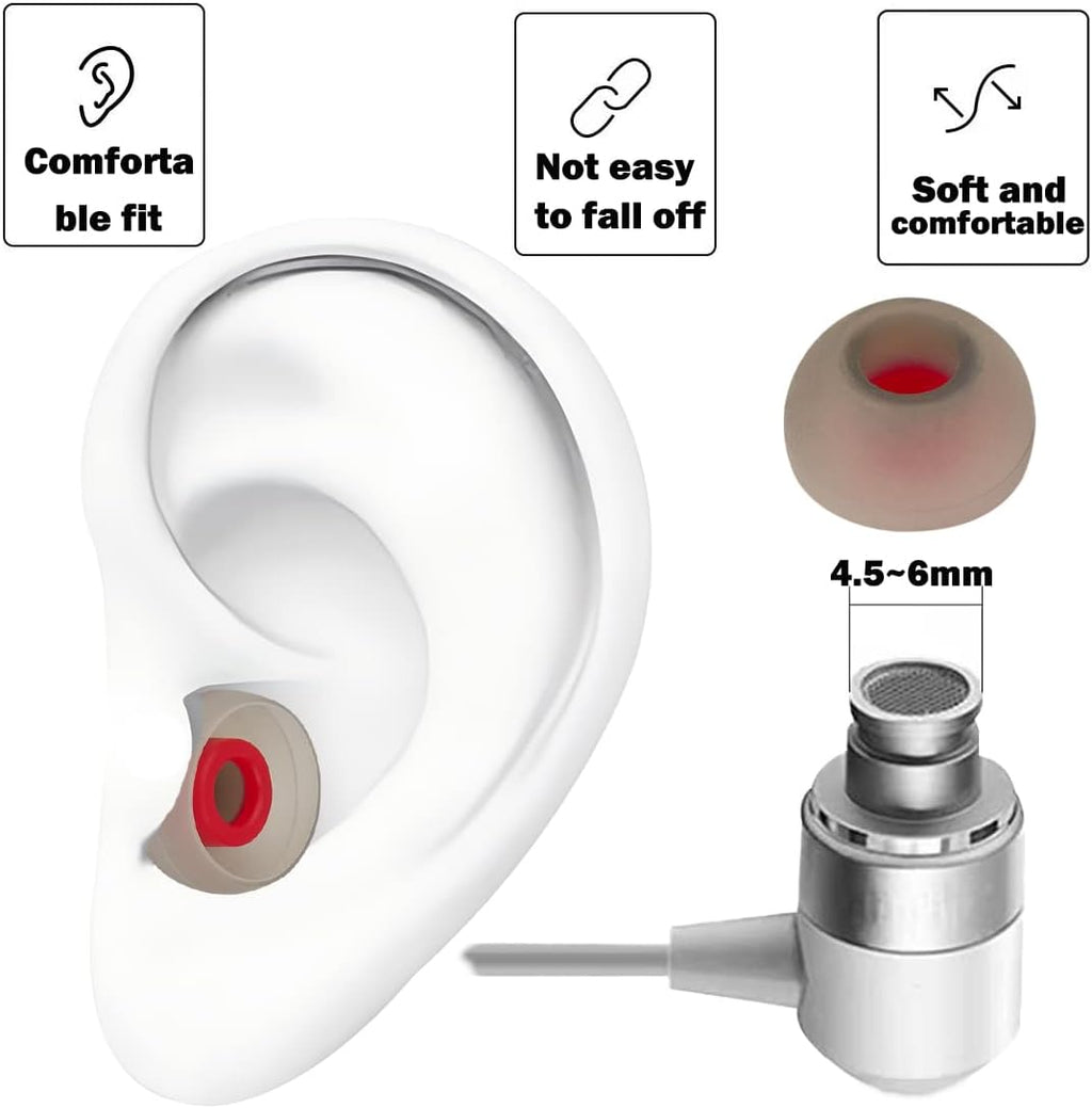 Earbud Tips Replacement Earbud Tips Earbud Replacement Tips Headphone Earbud Tips Silicone Earbud Tips Earbud Cap Compatible with Powerbeats 2 Powerbeats 3 Lg Samsung Earbuds Tips Red L 9 Pairs