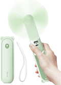 JISULIFE Handheld Fan with 4500 mAh Powerbank Max 37 Hours Runtime, Pocket Portable Battery Operated or USB Powered Folding Personal Fan, 3 Speeds, Gifts for Women Men Kids Gift for Festival-Green