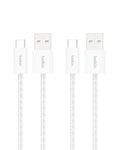 Belkin USB A to USB C Cable 2-Pack, 3.3ft, 15W - Type C Charger, iPhone Charger Cord, Soft, Braided, Flexible for iPhone 16 & 15, Galaxy S25, Pixel 9, iPad Pro, Airpods Pro, Switch & More - White
