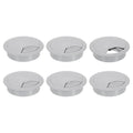 uxcell 6 Pcs 80mm (3.15 Inch) Desk Grommet, Plastic Cable Hole Cover, Wire Cord Cable Organizer for Home Office Computer Desk Cabinet, Gray
