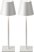 Cordless Table Lamp Rechargeable Lamps: 6000mAh Battery Operated Table Lamp Outdoor Waterproof, Touch Control, Portable Wireless Desk Lamp for Dinner/Bedroom/Restaurant （White2 Pack