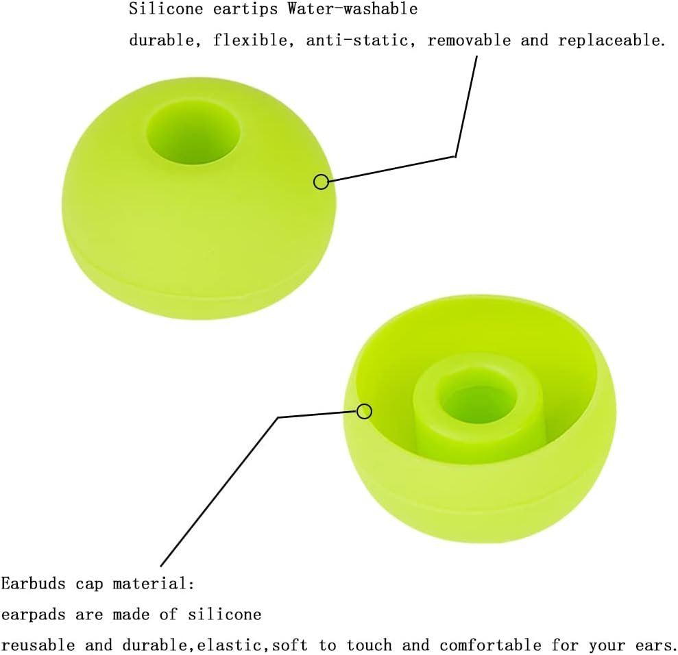 Replacement Silicone Eartips Earbuds Eargels Compatible with Powerbeats 1/2/3 Wireless Beats by Dre Headphones,4 Pairs Earbud Cap(Yellow)