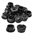 60PCS Cable Grommets, 5/8"(16mm) Desk Hole Cover Petal Shaped Buckle Type Nylon Snap Bushing Grommet, Wire Hole Cover Insert for Cables and Cords Management and Protection of Cabinet, Black
