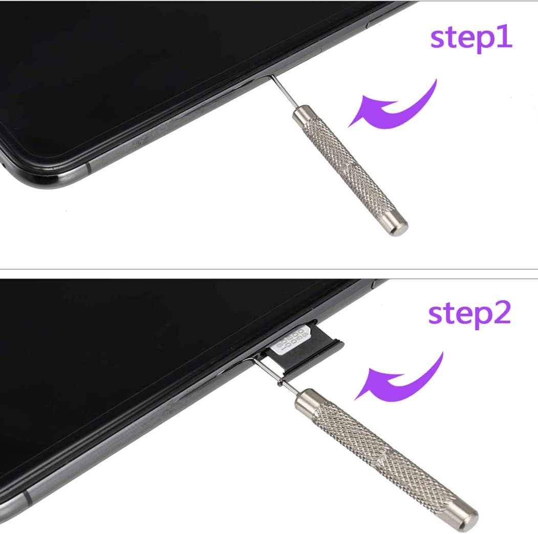 4 Pcs SIM Card Removal Openning Tool Tray Eject Pins Needle Opener Ejector Compatible with All iPhone Apple iPad HTC Samsung Galaxy Cell Phone Smartphone Watchchain Link Remover (Style D)