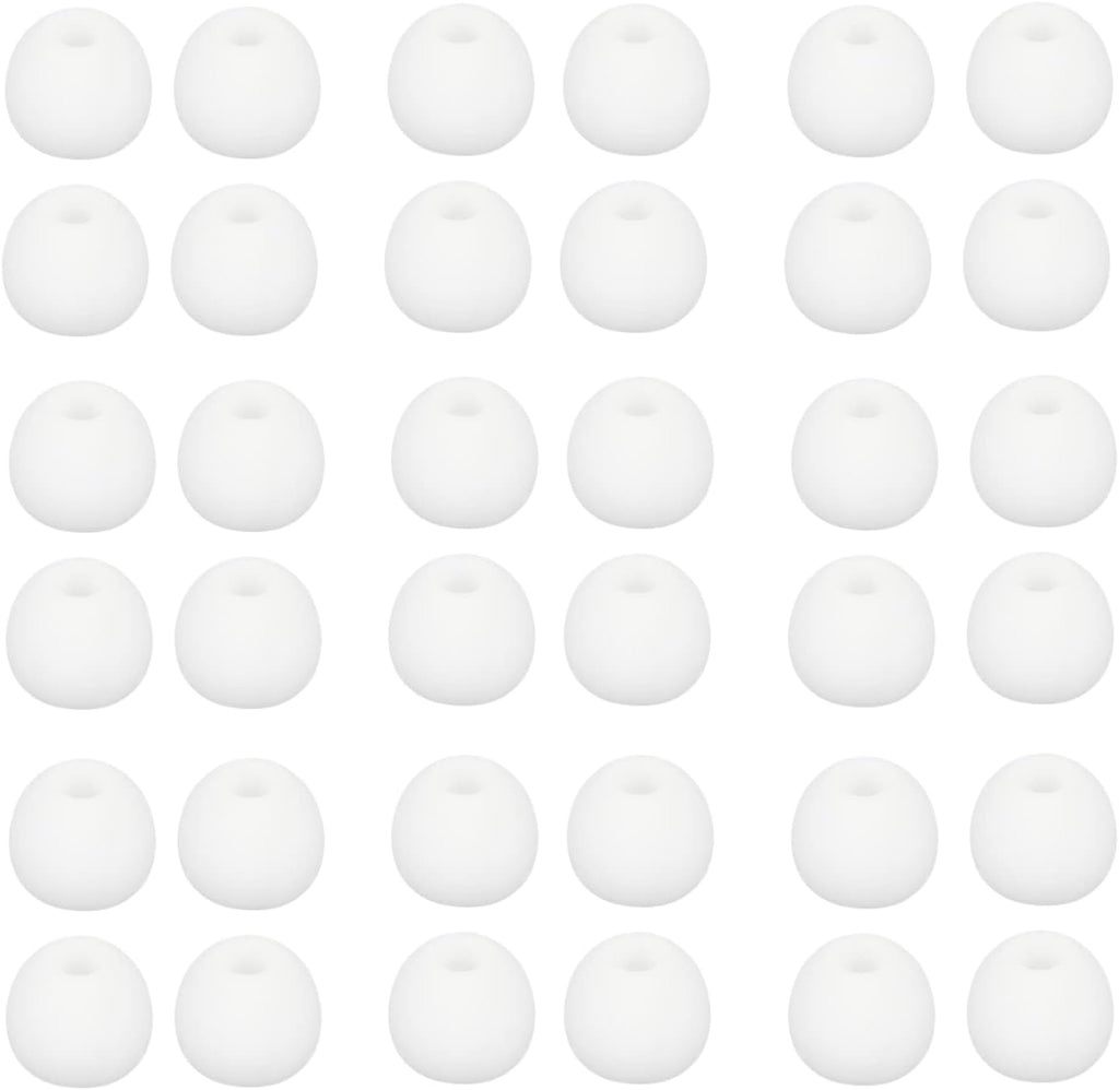 36 Pieces Large Earbud Tips Soft and Comfortable Silicone Earbud Tips Ear Bud Replacement Pieces Silicone Fit Most in-Ear Headphones，Inner Hole 3.8mm -5.5mm，Large White Earbuds Silicone Tips