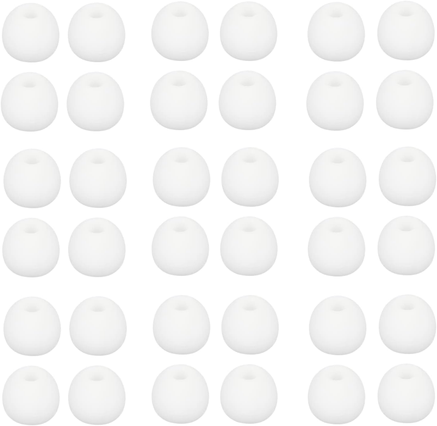 36 Pieces Large Earbud Tips Soft and Comfortable Silicone Earbud Tips Ear Bud Replacement Pieces Silicone Fit Most in-Ear Headphones，Inner Hole 3.8mm -5.5mm，Large White Earbuds Silicone Tips