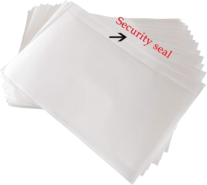 SJPACK 4000 7.5" x 5.5" Clear Adhesive Top Loading Packing List/Label Envelopes - Image 3