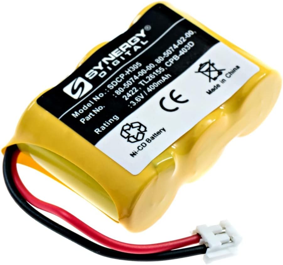 Synergy Digital Cordless Phone Batteries, Compatible with AT&T-Lucent 22134X Cordless Phone, (Ni-CD, 3.6V, 400 mAh), Replacement for Sony BP-T27 Battery, Combo-Pack Includes: 2 x SDCP-H305 Batteries