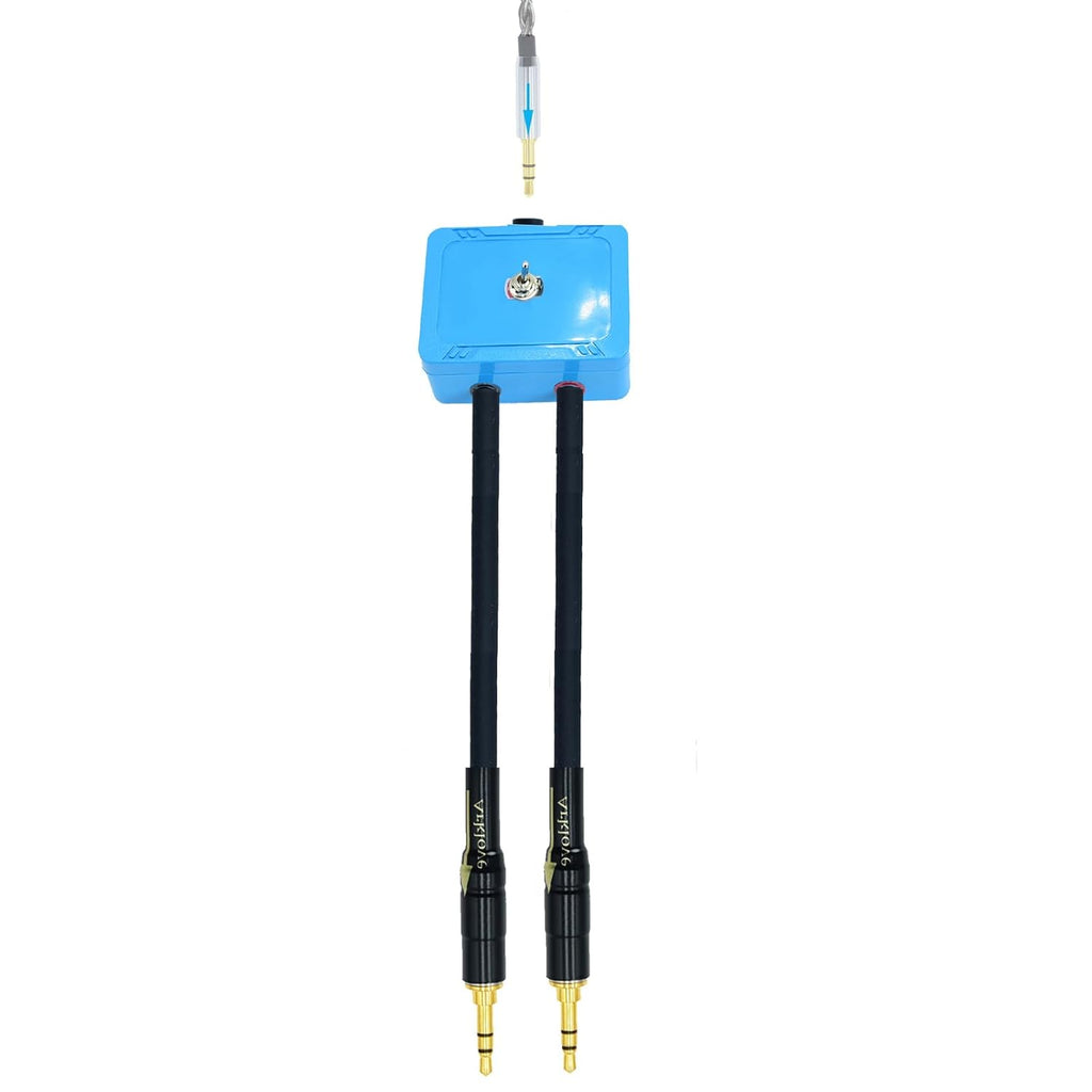 3ft Sound Channel swicher 1/8" aux Input 3.5mm Female to 2X 3.5 Output Switch Selector 2 in 1 Out R/L Stereo Audio 1 in 2 Out Stereo Audio Splitter with Phone pc Player