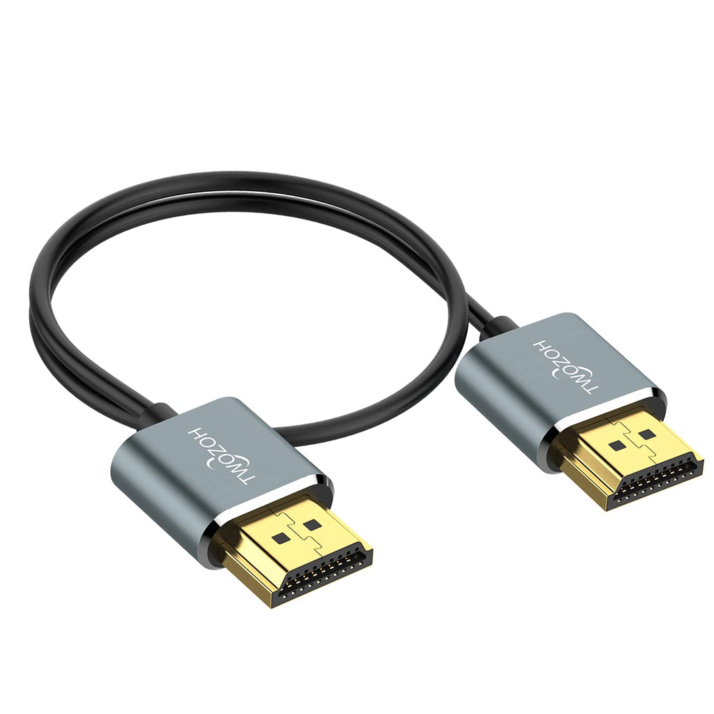 Twozoh Ultra-Thin HDMI to HDMI Cable 10FT, Hyper Slim HDMI 2.0 Cable, Extreme Flexible HDMI Cord Support 3D/4K@60Hz, 2160P, 1080P