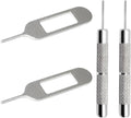 4 Pcs SIM Card Removal Openning Tool Tray Eject Pins Needle Opener Ejector Compatible with All iPhone Apple iPad HTC Samsung Galaxy Cell Phone Smartphone Watchchain Link Remover (Style F)