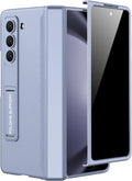 Miimall for Samsung Galaxy Z Fold 5 Case with Privacy Screen Protector, Built-in Adjustable Kickstand & Magnetic Hinge Protection All-Inclusive Protective Case for Galaxy Z Fold 5 5G(Ice Blue)
