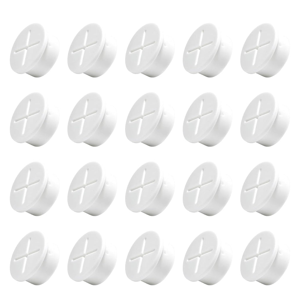 20Pcs Desk Grommet, 1" (25mm) White Silicone Cord Hole Cover, Flexible Rubber Wire Grommets, Wall Grommets for Cables Management, Table, Countertop, Cabinets and Furnitures Wire Organizer