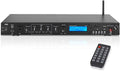 Pyle Rack Mount Studio Pre-Amplifier - Audio Receiver System w/ Digital LCD Display Bluetooth FM Radio Recording Mode Remote Control USB Flash or SD Card Reader Input and Output Jack - PPRE70BT