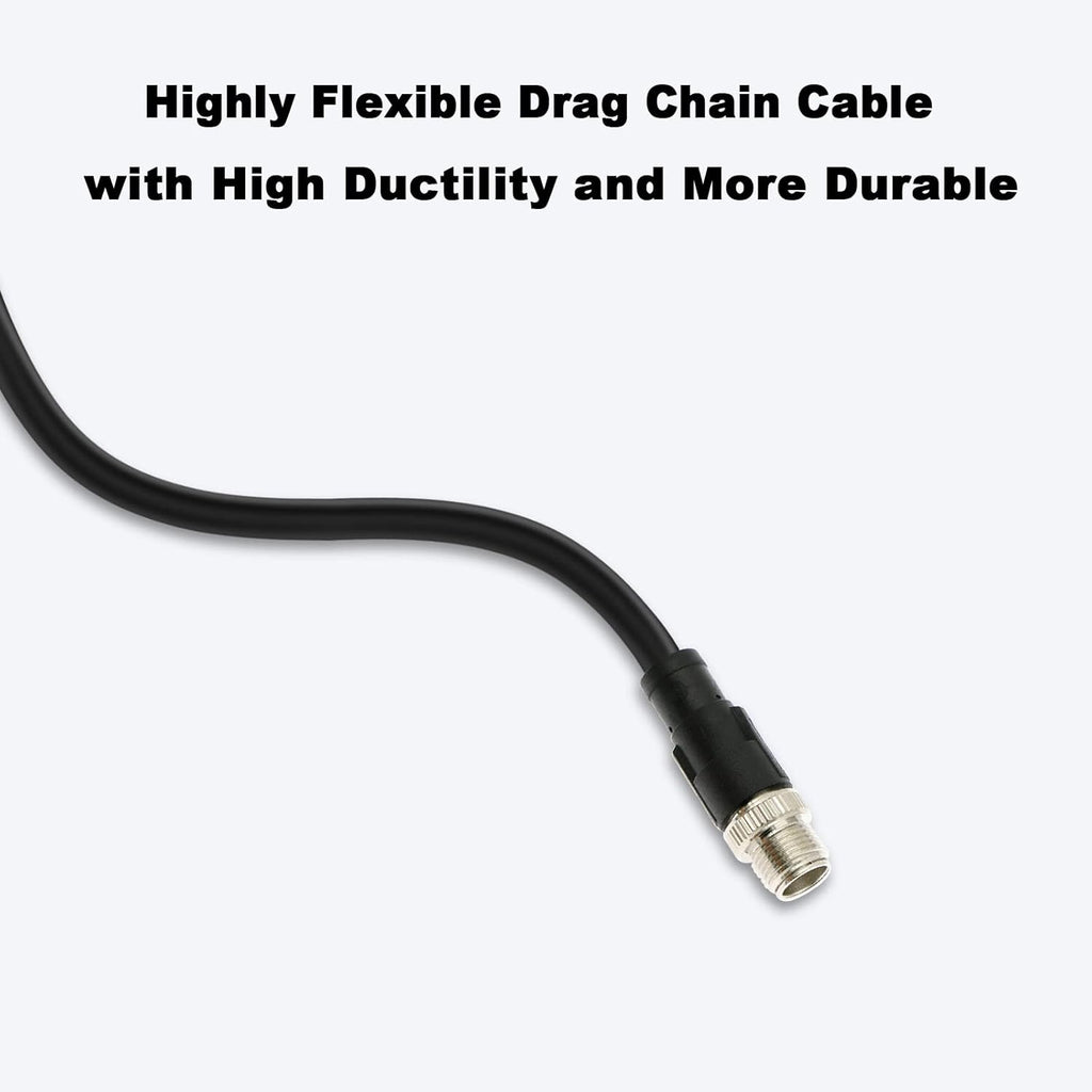 Alvin's Cables M12 8 Pin Male to RJ45 Shielded Ethernet Cable X Coded 8 Position Cat6a Cable for Cognex Industrial Camera 3.2ft/1M