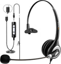 Wantek Headset with Microphone for PC Wired Headphones - USB C 3.5mm Headsets with Noise-Cancelling Microphone for Laptop